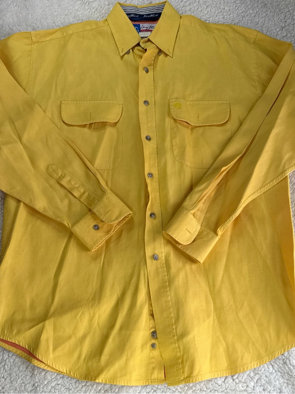 Wrangler George Strait Collection Shirt Mens Large Yellow Long Sleeve Cowboy
